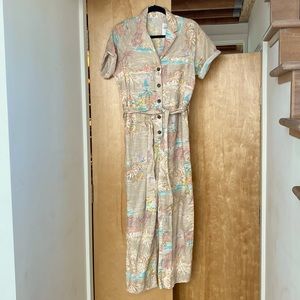 Hawaiian Linen Cotton Blend Jumpsuit
